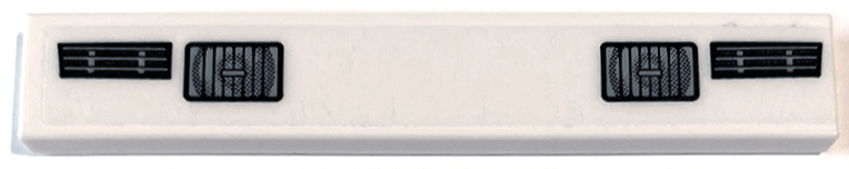 Tile 1 x 6 with Black and Silver Headlights and Air Vents Pattern (Sticker) - Set 76908