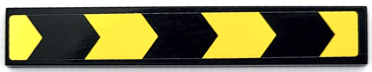 Tile 1 x 6 with Yellow Danger Chevrons Pattern (Sticker) - Set 42081