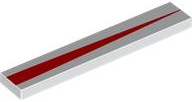 Tile 1 x 6 with Red Triangle / Tapered Stripe Pattern