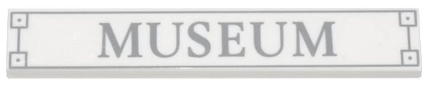 Tile 1 x 6 with Light Bluish Gray 'MUSEUM' and Geometric Frame Pattern