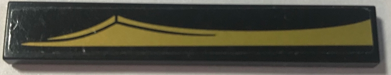 Tile 1 x 6 with Gold Scalloped Sword Blade Pattern Model Right Side (Sticker) - Set 70669