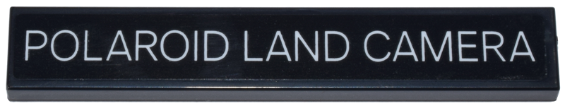 Tile 1 x 6 with White 'POLAROID LAND CAMERA' Pattern (Sticker) - Set 21345
