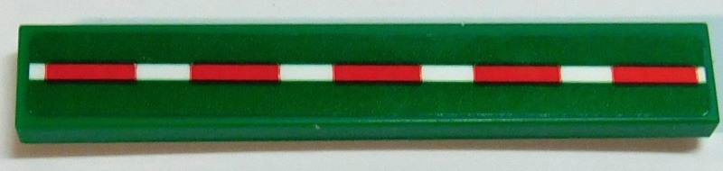 Tile 1 x 6 with Red and White Striped Line Pattern (Sticker) - Set 42167