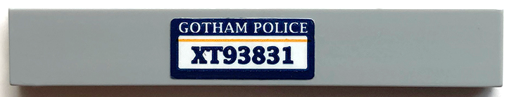 Tile 1 x 6 with 'GOTHAM POLICE XT93831' Pattern (Sticker) - Set 70912