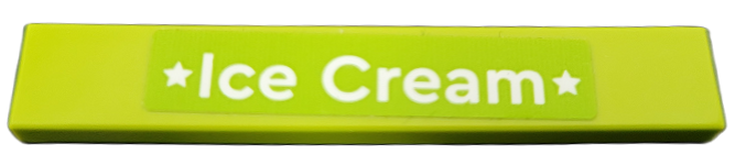 Tile 1 x 6 with White 'Ice Cream' and Stars Pattern (Sticker) - Set 60314