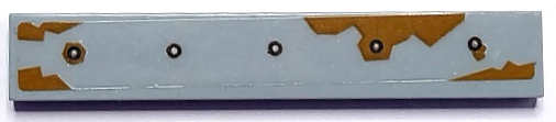 Tile 1 x 6 with 5 Rivets and Medium Nougat Rust Pattern Model Right Side (Sticker) - Set 70425