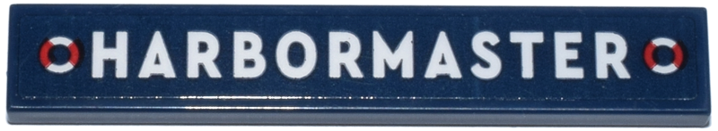 Tile 1 x 6 with Red and White Life Preservers and 'HARBORMASTER' Pattern (Sticker) - Set 910040