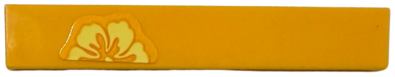 Tile 1 x 6 with Bright Light Yellow Hibiscus Flower Pattern (Sticker) - Set 43249