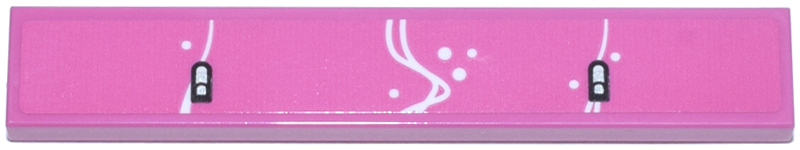 Tile 1 x 6 with White Curved Lines and Dots and Silver Windshield Wiper Fluid Sprayers Pattern (Sticker) - Set 77241