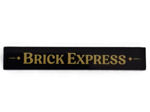 Tile 1 x 6 with Gold 'BRICK EXPRESS' Pattern (Sticker) - Set 910044