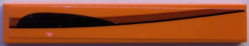 Tile 1 x 6 with Black Air Intake and Dark Orange Curved Stripe Pattern Model Right Side (Sticker) - Set 75880