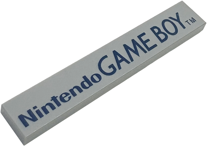 Tile 1 x 6 with Dark Blue 'Nintendo GAME BOY' Pattern