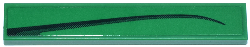 Tile 1 x 6 with Black Curved Tapered Line Pattern Model Left Side (Sticker) - Set 76925