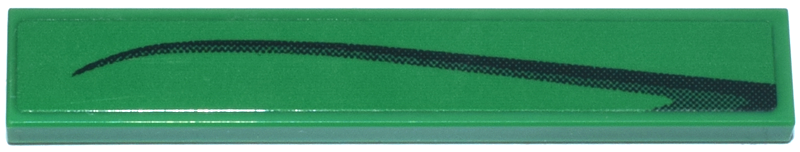 Tile 1 x 6 with Black Curved Tapered Line Pattern Model Right Side (Sticker) - Set 76925