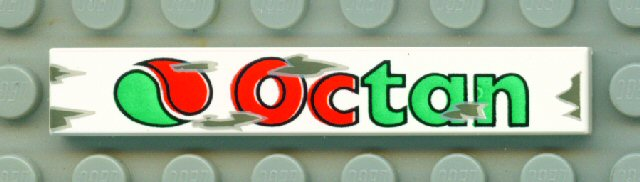 Tile 1 x 6 with 'Octan' Logo Pattern