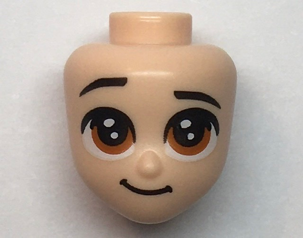 Mini Doll, Head Friends with Brown Large Eyes, Raised Right Eyebrow, and Closed Mouth Pattern (Kristoff)