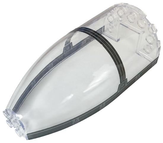 Cone Half 6 x 4 x 10 (Elliptic Paraboloid) with Black SW A-wing Starfighter - UCS Cockpit Window Frame with Dark Bluish Gray Lines Pattern (Stickers) - Set 75275