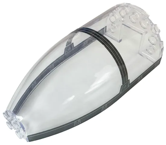 Cone Half 6 x 4 x 10 (Elliptic Paraboloid) with Black SW A-wing Starfighter - UCS Cockpit Window Frame with Dark Bluish Gray Lines Pattern (Stickers) - Set 75275