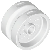 Wheel 18mm D. x 12mm with Pin Hole and Stud, Dotted Brake Rotor Lines