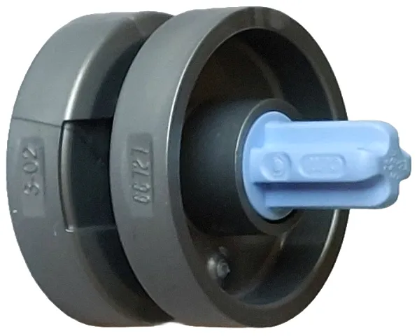 Wheel 18mm D. x 12mm with Pin Hole and Stud, Dotted Brake Rotor Lines with Fixed Rotatable Bright Light Blue Technic, Axle 1L with Pin without Friction Ridges with Squared Hole (66727 / 5794)