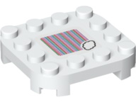 Plate, Modified 4 x 4 with Rounded Corners and 4 Feet with Super Mario Scanner Code Cloud Pattern (Sticker) - Set 71360