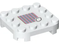 Plate, Modified 4 x 4 with Rounded Corners and 4 Feet with Super Mario Scanner Code Cloud Pattern (Sticker) - Set 71360