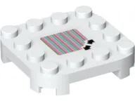 Plate, Modified 4 x 4 with Rounded Corners and 4 Feet with Super Mario Scanner Code Double Arrows Pattern (Sticker) - Set 71376