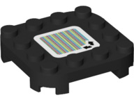 Plate, Modified 4 x 4 with Rounded Corners and 4 Feet with Super Mario Scanner Code 2 Arrows Pattern (Sticker) - Set 71369