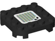 Plate, Modified 4 x 4 with Rounded Corners and 4 Feet with Super Mario Scanner Code 2 Arrows Pattern (Sticker) - Set 71369