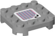 Plate, Modified 4 x 4 with Rounded Corners and 4 Feet with Super Mario Scanner Code 2 Arrows Pattern (Sticker) - Sets 71401 / 71412 / 71436