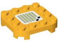 Plate, Modified 4 x 4 with Rounded Corners and 4 Feet with Super Mario Scanner Code 2 Arrows Pattern (Sticker) - Set 71409