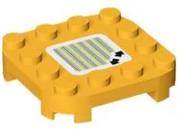 Plate, Modified 4 x 4 with Rounded Corners and 4 Feet with Super Mario Scanner Code 2 Arrows Pattern (Sticker) - Set 71409