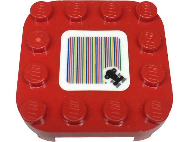 Plate, Modified 4 x 4 with Rounded Corners and 4 Feet with Super Mario Scanner Code Throne Pattern (Sticker) - Set 71435