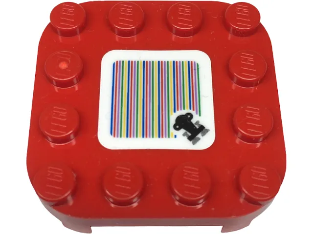 Plate, Modified 4 x 4 with Rounded Corners and 4 Feet with Super Mario Scanner Code Throne Pattern (Sticker) - Set 71435