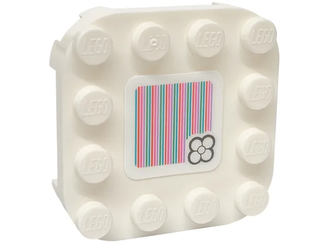 Plate, Modified 4 x 4 with Rounded Corners and 4 Feet with Super Mario Scanner Code Flower Pattern (Sticker) - Set 72042