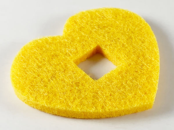Felt Fabric 5 x 4 Heart Thick with Square Hole