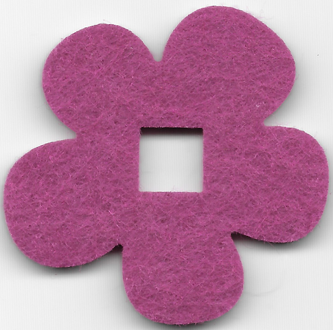 Felt Fabric 5 1/2 x 5 1/2 Flower Thick with Square Hole