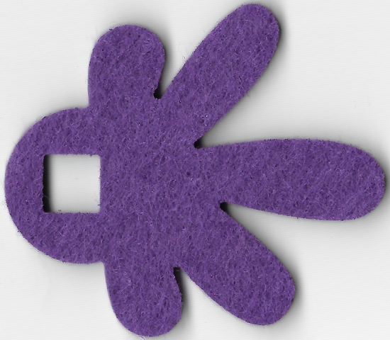 Felt Fabric 6 1/2 x 7 1/2 Leaf Thick with Square Hole