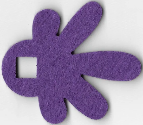 Felt Fabric 6 1/2 x 7 1/2 Leaf Thick with Square Hole