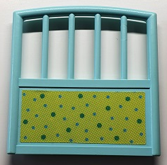Scala Baby Crib Footboard 1 x 7 x 6 with Green Dots Pattern (Sticker) - Set 3119