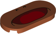 Tile, Round 2 x 4 Oval with Black Nostrils, Dark Red Wide Open Mouth with Red Tongue Pattern (Super Mario Boss Sumo Bro Lower Face)