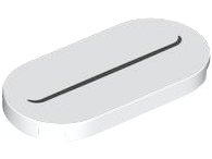 Tile, Round 2 x 4 Oval with Black Line Smile with Slight Curved Ends Pattern (Super Mario Spike Lower Face)