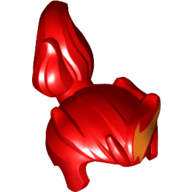 Minifigure, Hair Ponytail High with Orange Flame Pattern