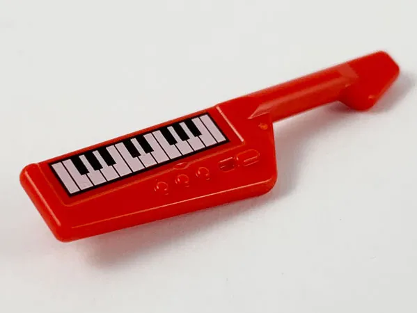 Minifigure, Utensil Musical Instrument, Keytar with Black and White Keyboard Pattern (Keys Facing Away from Player)