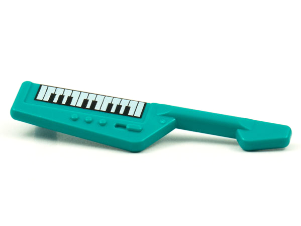 Minifigure, Utensil Musical Instrument, Keytar with Black and White Keyboard Pattern (Keys Facing Toward Player)
