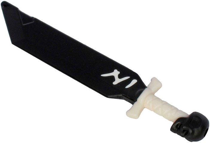 Minifigure, Weapon Sword with Skull Pommel with Molded White Hilt Pattern (Ninjago Shadow Blade of Deliverance)