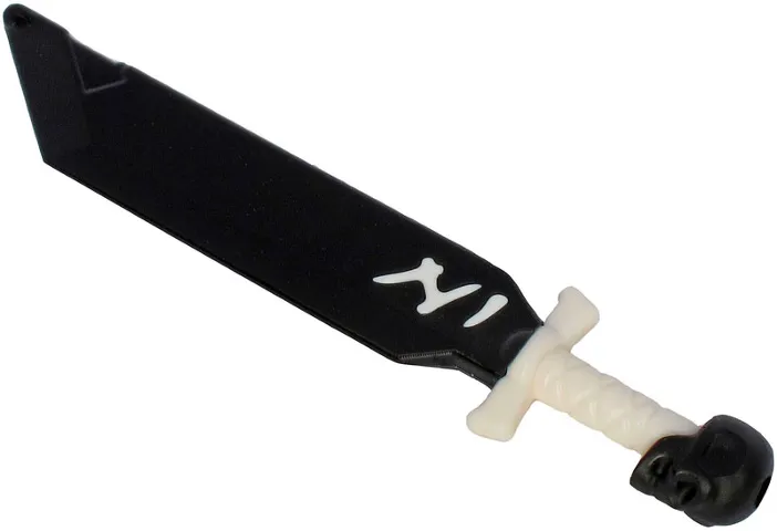 Minifigure, Weapon Sword with Skull Pommel with Molded White Hilt Pattern (Ninjago Shadow Blade of Deliverance)