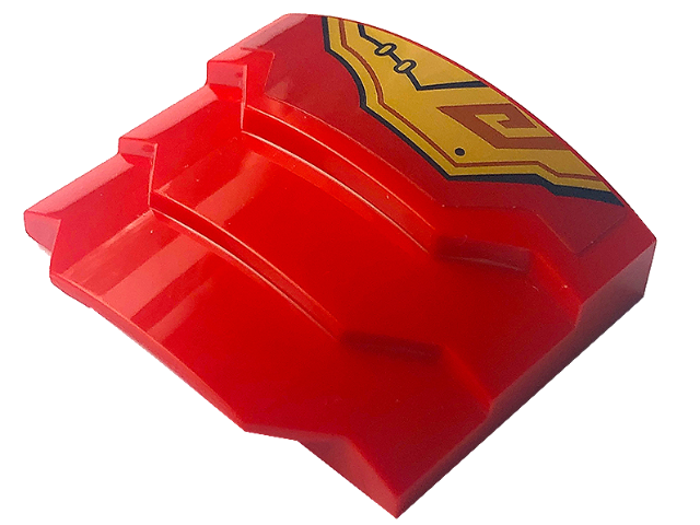 Wedge 4 x 3 Stepped No Studs with Black Line and Gold Armor Pattern Model Left Side (Sticker) - Set 71773