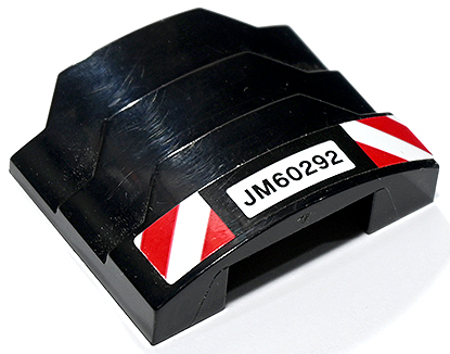 Wedge 4 x 3 Stepped No Studs with 'JM60292' and Red and White Danger Stripes Pattern (Sticker) - Set 60292