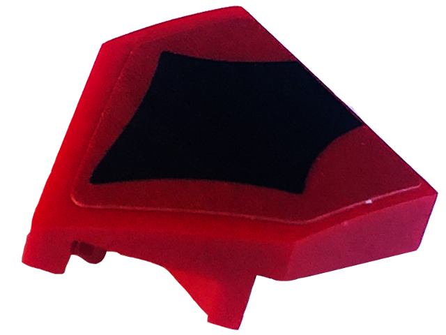 Wedge 2 x 2 x 2/3 Pointed with Black Pentagonal Vein with Red Trim Pattern (Sticker) - Set 75574